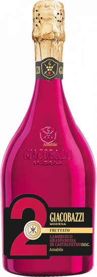 Giacobazzi 2 Lambrusco Grasparossa di Castelvetro DOC - Special Edition fuxia bottle halbtrocken - Giacobazzi