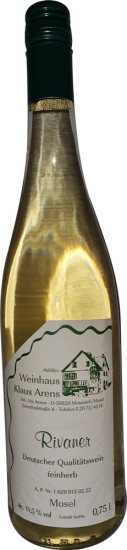 2021 Rivaner- Qualitätswein feinherb - Weinhaus Klaus Arens, Inh. Ute Arens