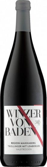 2022 Region Mannaberg Trollinger mit Lemberger halbtrocken 1,0 L - Winzer von Baden