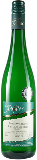 2020 Burger Wendelstück Riesling Spätlese trocken - Weingut Christoph Müller