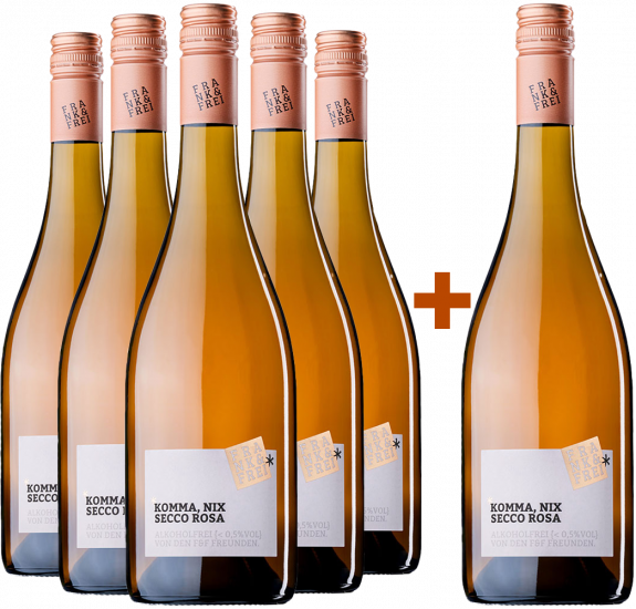 5+1 Paket Frank & Frei Secco Rosa alkoholfrei - Weingut Baldauf