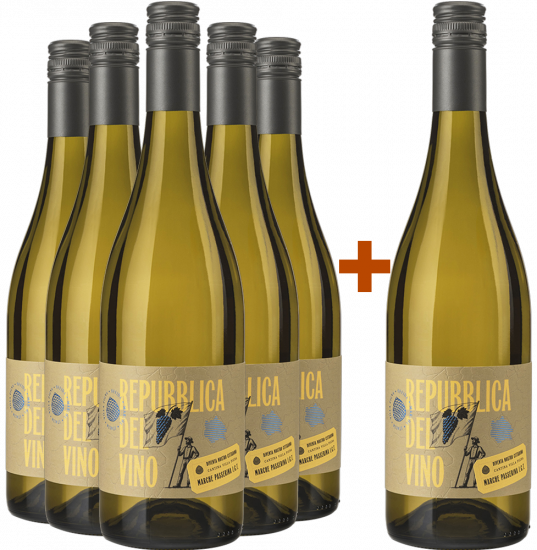 5+1 Paket Repubblica del Vino Passerina Marche IGP - Cantina Villa Pigna