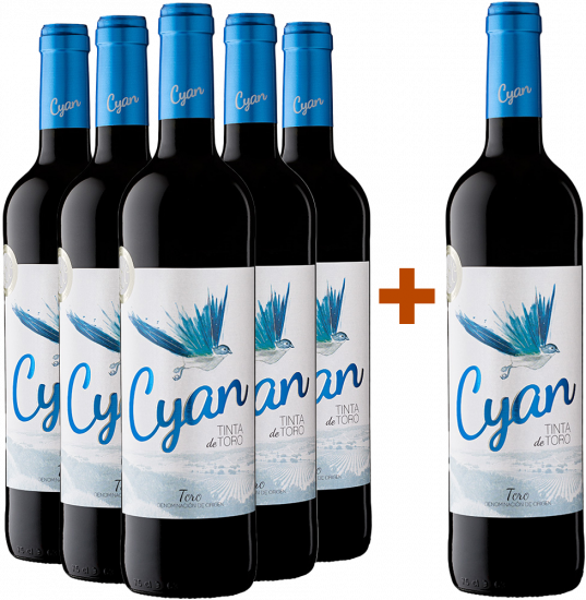 Aktionspaket 5+1 2021 Cyan Roble ecológico Toro DO - Bodega Cyan