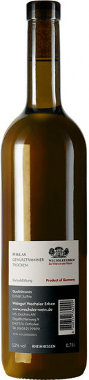 2023 Niklas Gewürztraminer trocken - Weingut Bert Wechsler Erben