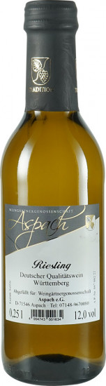 2022 Der kleine Riesling halbtrocken 0,25 L - Weingärtnergenossenschaft Aspach