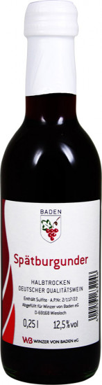 Spätburgunder Weinmini halbtrocken 0,25 L - Winzer von Baden