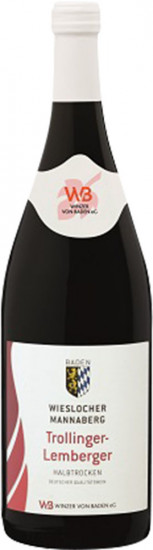 2021 Trollinger mit Lemberger Wieslocher Mannaberg halbtrocken 1,0 L - Winzer von Baden