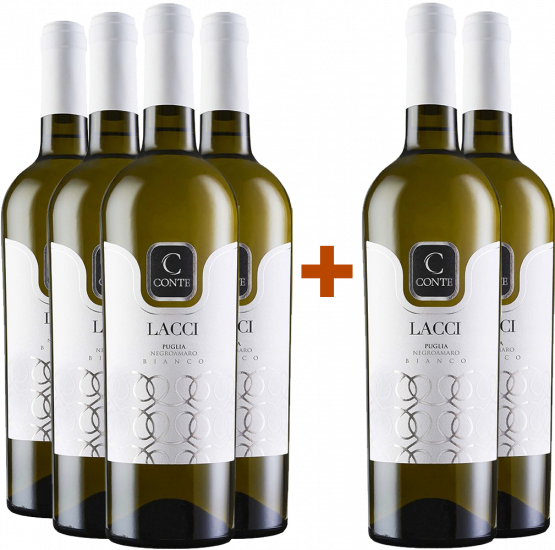 4+2 Paket Lacci Negroamaro Bianco Salento IGP - Conte Wine and Maker
