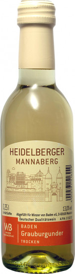 Grauburgunder Heidelberger Mannaberg Weinmini trocken 0,25 L - Winzer von Baden