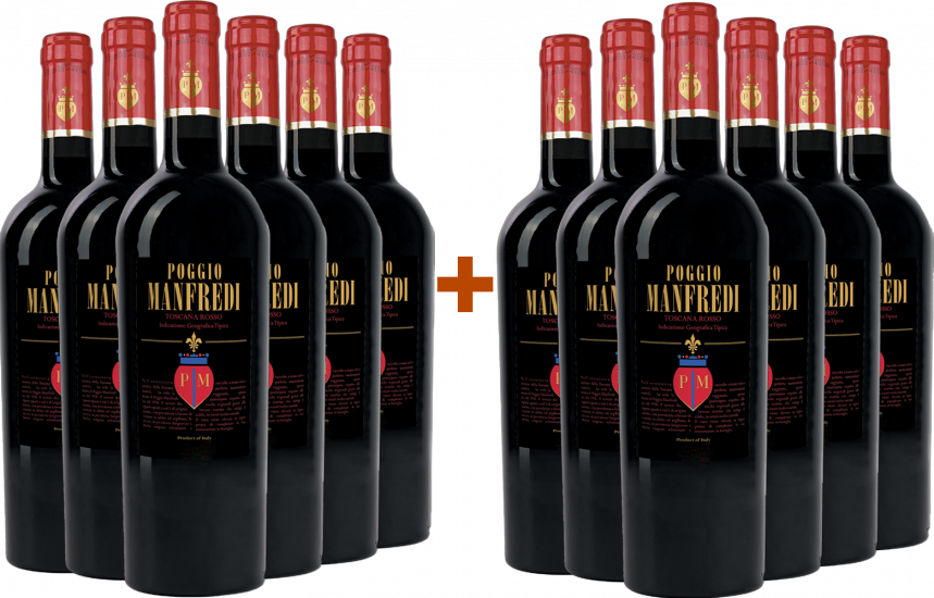 6+6  Paket Poggio Manfredi Supertuscan IGP - StraItalian Wine Farmers
