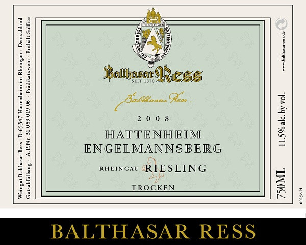2009 Hattenheim Engelmannsberg Riesling trocken - Weingut Balthasar Ress