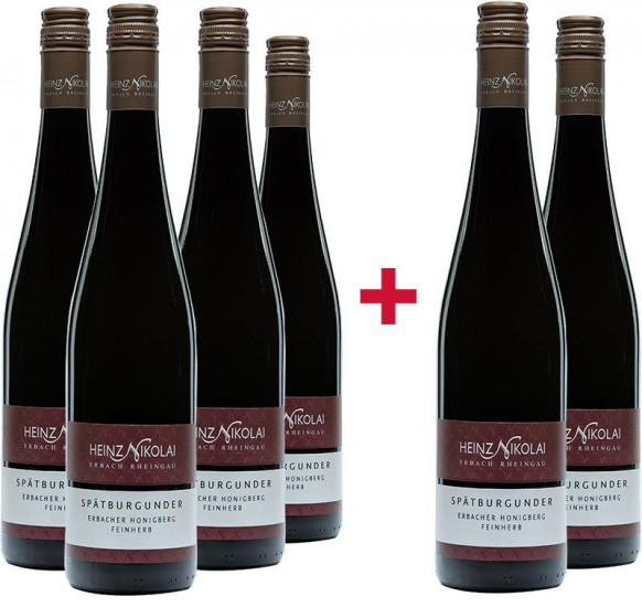 4+2 Paket Erbacher Honigberg Spätburgunder Rotwein feinherb *** - Weingut Heinz Nikolai