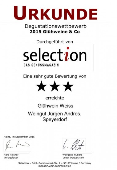Weingut Jürgen Andres Glühwein Weiß 1,0L