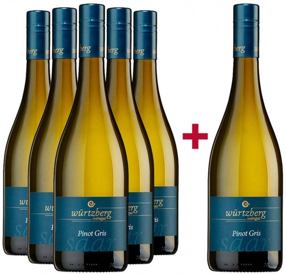 5+1 Paket Pinot Gris halbtrocken - Weingut Würtzberg