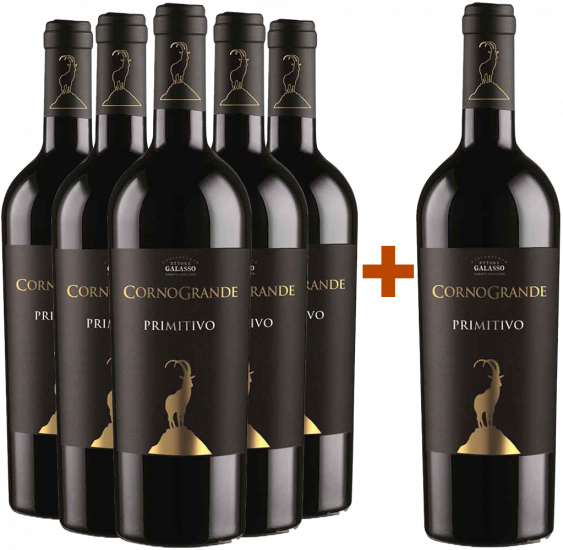 5+1 Paket Corno Grande Primitivo Colli Pescaresi IGP - Ettore Galasso