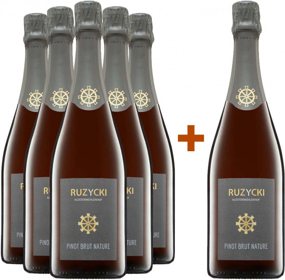 5+1 Paket Pinot Winzersekt brut nature - Weingut Klostermühlenhof - Familie Ruzycki