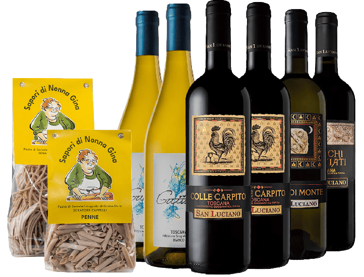 San Luciano Vini Box Degustazione mit pasta - San Luciano Vini di Toscana