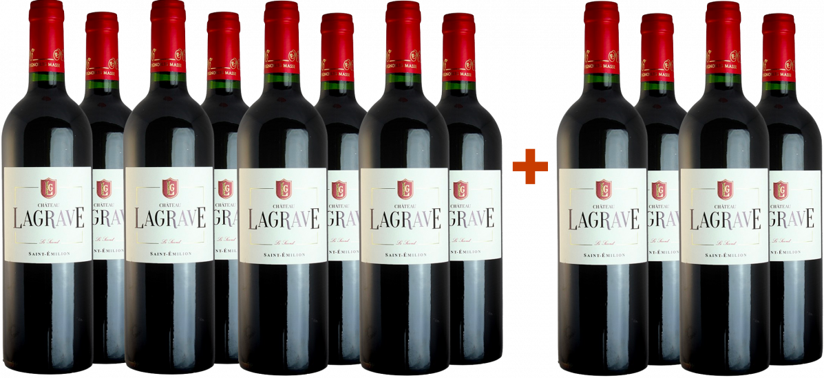 8+4 Paket Château Lagrave Le Second Saint Emilion AOP - Bordeaux Vignerons