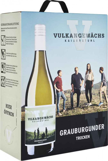 2025 Vulkangewächs Grauburgunder, Bag-in-Box, 3 L, Region Kaiserstuhl, Baden trocken 3,0 L - Oberrotweiler Winzerverein