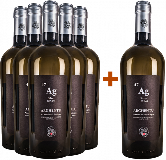 5+1 Paket Arghentu Vermentino di Sardegna - Cantina Alessandro Bocca
