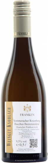 2025 Bacchus edelsüß 0,5 L - Weingut Knoblach