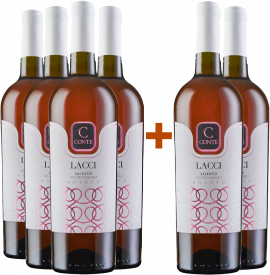 4+2  Paket Lacci Negroamaro Rosato Salento IGP - Conte Wine and Maker