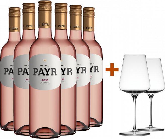 ÖTW Rosé-Paket + 2 GRATIS Weingläser von UNO Glassworks Bio - Bio Weingut Robert Payr