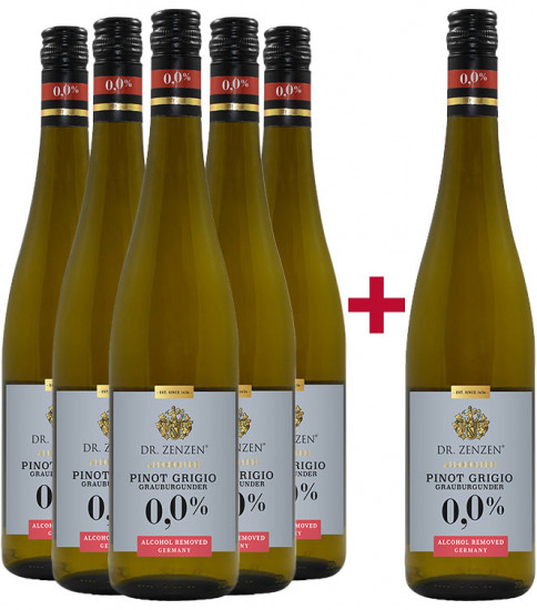 5+1 Paket Pinot Grigio feinherb alkoholfrei - Weinkellerei Einig-Zenzen