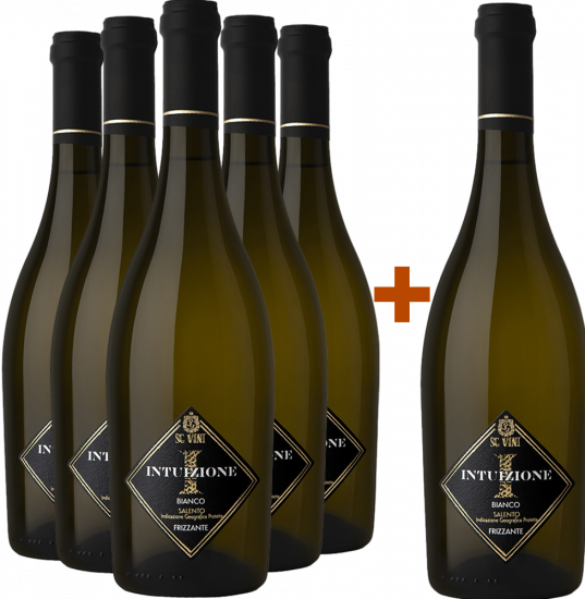 5+1 Paket Intuizione Bianco Frizzante Salento IGP - SG Vini
