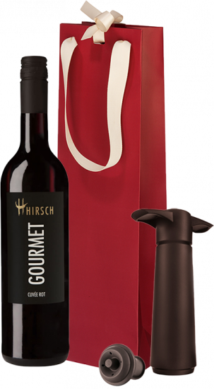 Rotwein-Geschenk-Paket mit Weinpumpe