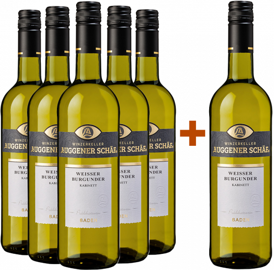 5+1 Paket Weißer Burgunder Kabinett lieblich - Winzerkeller Auggener Schäf