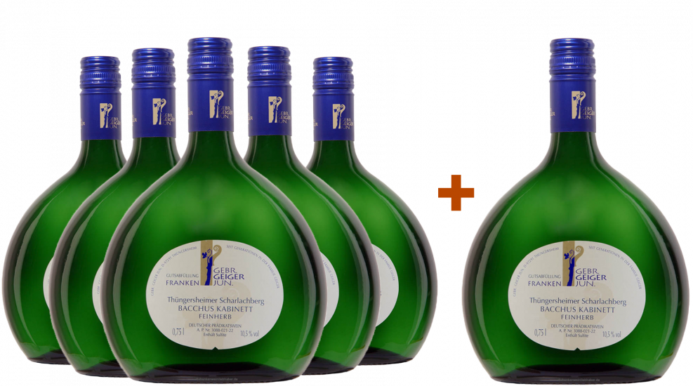 5+1 Paket Bacchus Kabinett feinherb - Weingut Gebr. Geiger jun. 