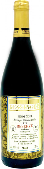 2018 Zeltinger Himmelreich Pinot Noir RESERVE trocken - Weingut Gessinger