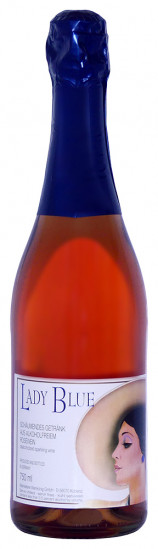 Lady Blue - schäumendes Getränk aus entalkoholisiertem Wein, Alkoholfrei halbtrocken - Weinkellerei Weinkönig