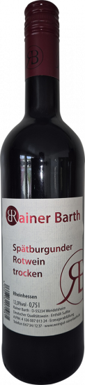 Spätburgunder Rotwein trocken - Weingut Rainer Barth