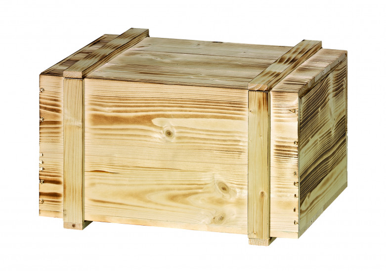 6er Holzkiste mit Schiebedeckel