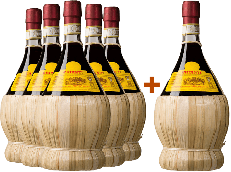 5+1 Paket Chianti Fiasco DOCG - Dreolino