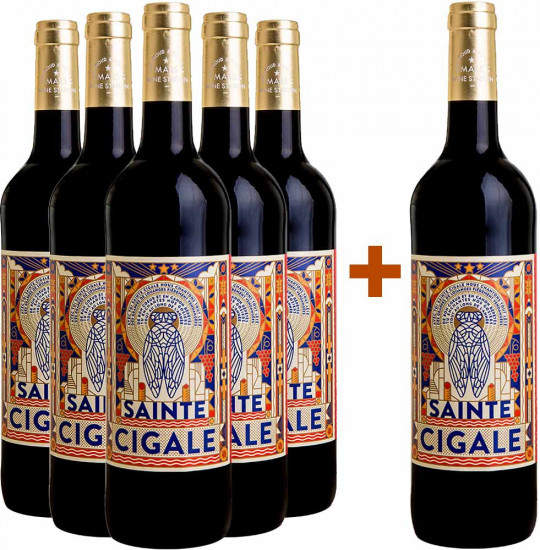 5+1 Paket Sainte Cigale Rouge sans sulfites ajoutés Bio - Sainte Cigale by Mars Wine Station