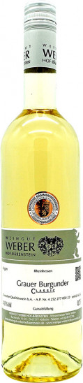 2021 Rheinhessen Grauer Burgunder Classic - Weingut Weber Hof-Bärenstein
