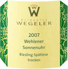 2007 Wehlener Sonnenuhr Riesling Spätlese Trocken - Weingut Wegeler