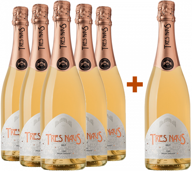 5+1 Aktionspaket Tres Naus Rose Cava DO - Cellers Domenys