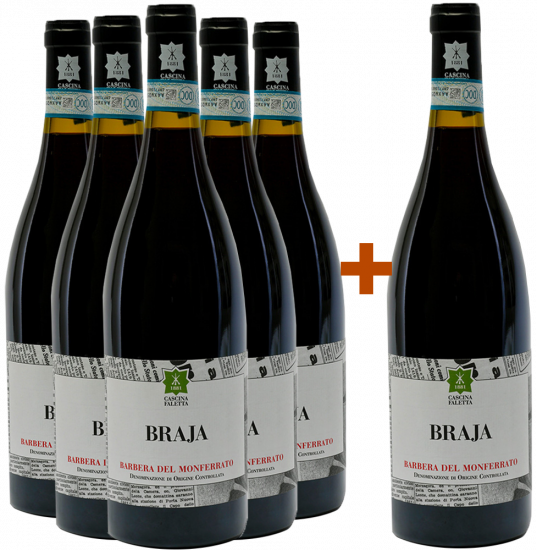 5+1 Paket Braja Barbera del Monferrato DOC - Cascina Faletta