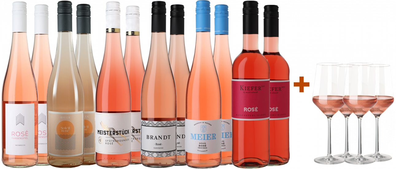 Großes Rosé-Paket mit gratis Gläser - WirWinzer Select