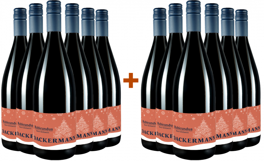 6+6 Paket - Rubicundus Glühwein Rot 1,0L - Weingut Dackermann