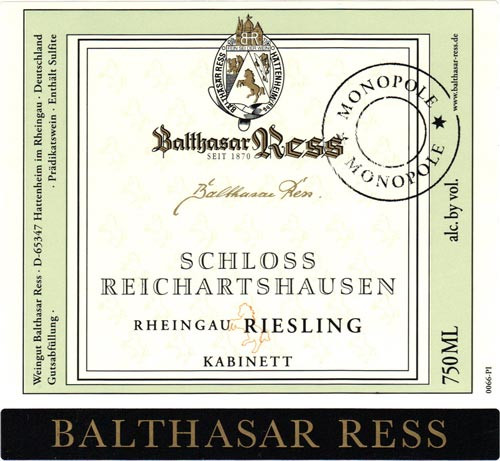2009 Schloss Reichartshausen Riesling Kabinett feinherb - Weingut Balthasar Ress