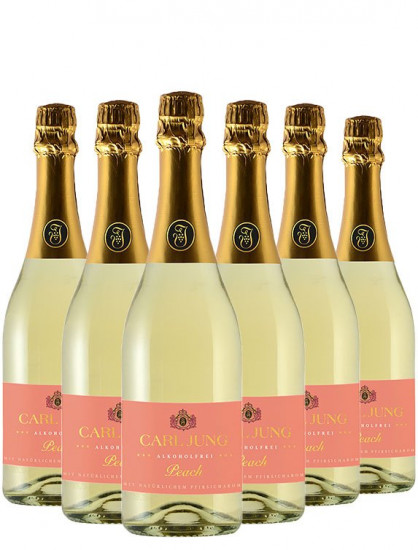 Peach - schäumendes Getränk aus entalkoholisiertem Wein (6 Flaschen) - Carl Jung