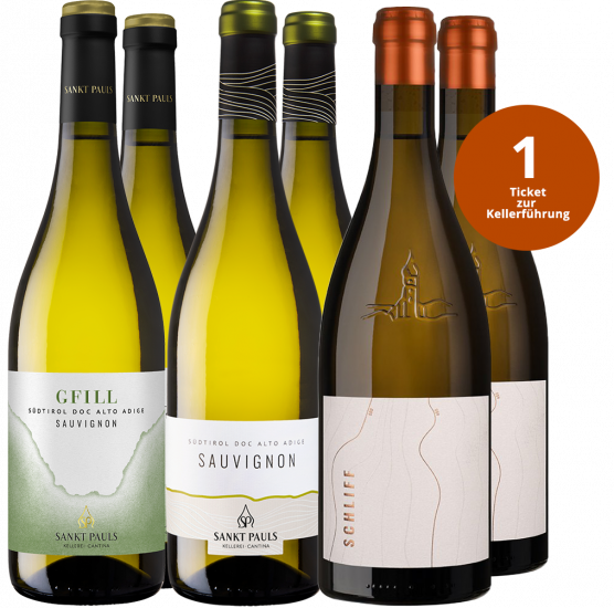Pinot Bianco Verkostungsbox+ 1 Ticket zur Kellerführung - SANKT PAULS Kellerei – Cantina