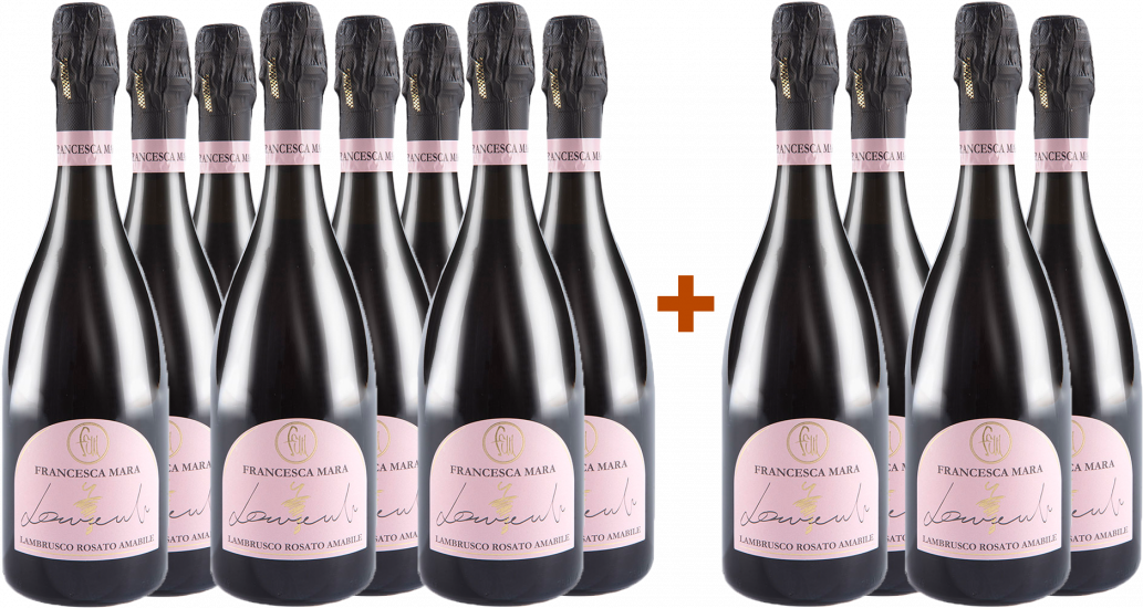 8+4 Paket Lambrusco Rosato Reggiano DOC - Francesca Mara