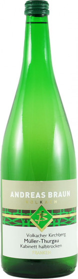 2024 Volkacher Kirchberg Müller-Thurgau Kabinett halbtrocken 1,0 L - Weingut Andreas Braun