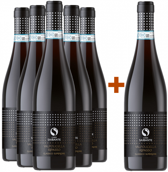 5+1 Paket Valpolicella Ripasso Classico Superiore DOC - Corte Saibante